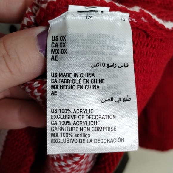 Karen Scott Plus Size Singing Santa Embellished Red Christmas Sweater Size 0X - Picture 6 of 8